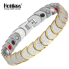 Hottime Магнитный браслет для здоровья для мужчин/женщин 316L нержавеющая сталь целебное Ele мужчин ts Золото Цвет подковы цепи звено браслеты