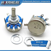 5 шт. WH5-1A потенциометр углерода 470R 1 K, 2K 1K5 10K 22K 47K 4K7 100K 220K 3-клеммы круглые Вал Поворотный Конус WH5 hjxrhgal