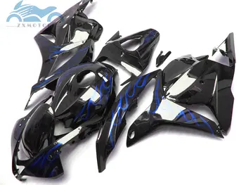 

Customized Injection fairing kit fit for Honda CBR600RR 2009 2010 2011 CBR 600RR 09 10 11 blue flames in black fairing kits Xl05