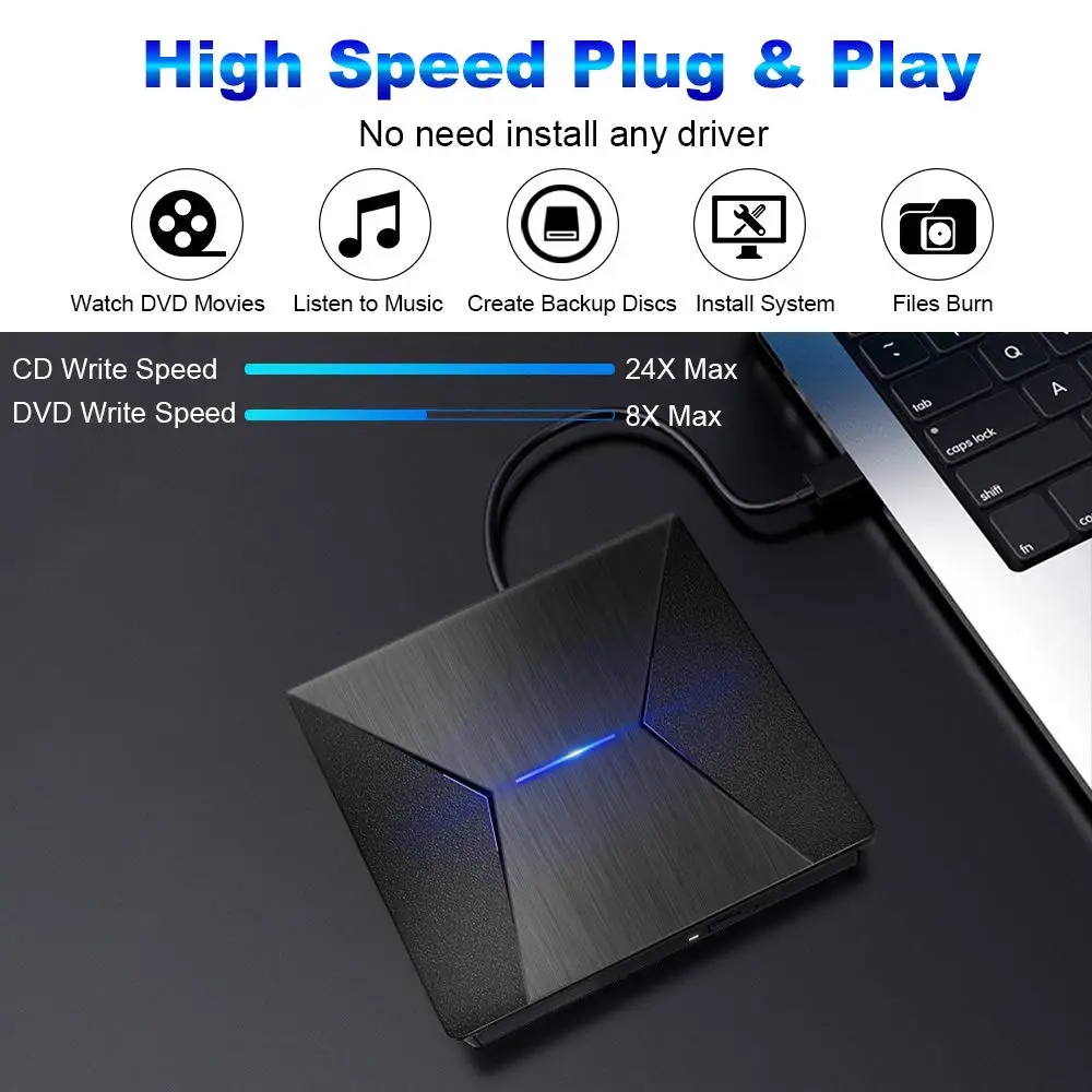 YiYaYo type C USB 3,0 внешний CD Привод DVD RW горелки Писатель Оптический привод CD rom плеер для hp Apple Macbook PC ноутбук Windows