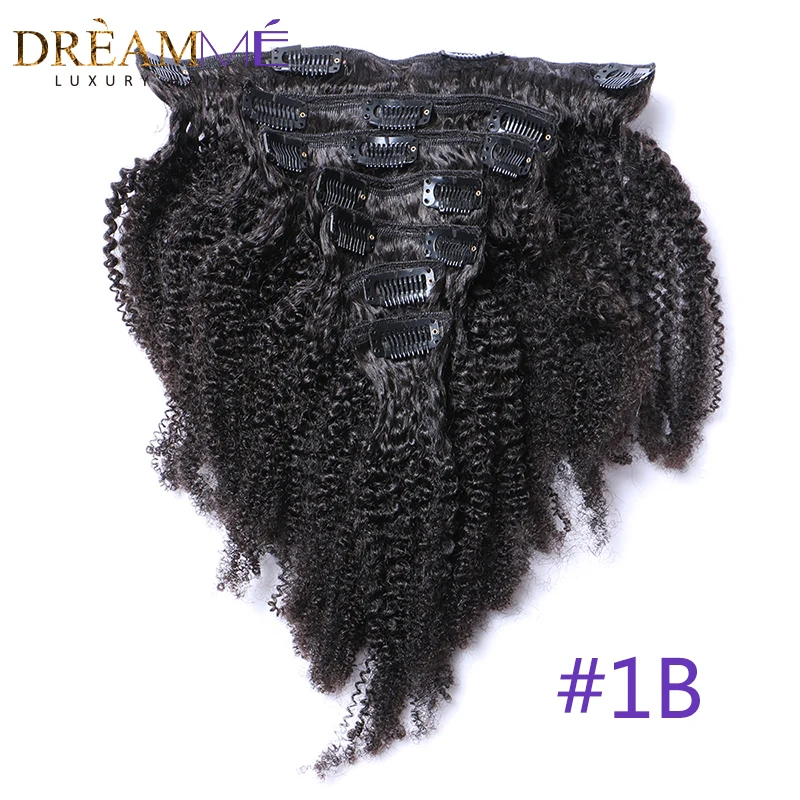 afro kinky curly hair clip in human hair extension  (7)