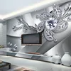 Custom Any Size 3D Wall Mural Wallpaper Diamond Flower Patterns Background Modern Art Large Wall Painting Living Room Home Decor ► Photo 1/6