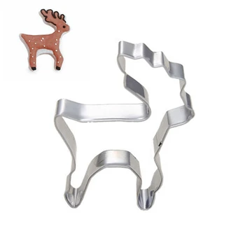 

Christmas Reindeer Cookie Presses icing Sets Vegetable Biscuit Cookie Cutter Baking Tools Molds For Plaster Stainless Steel Sale