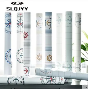 

Mediterranean wallpaper self-adhesive waterproof nautical children's room dormitory boy girl bedroom cartoon sailing wall sticke