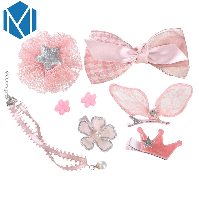 7PCS Fashion Cute Sweet Children/'s Princess Crown Bow Hair Clip Jewelry Gift