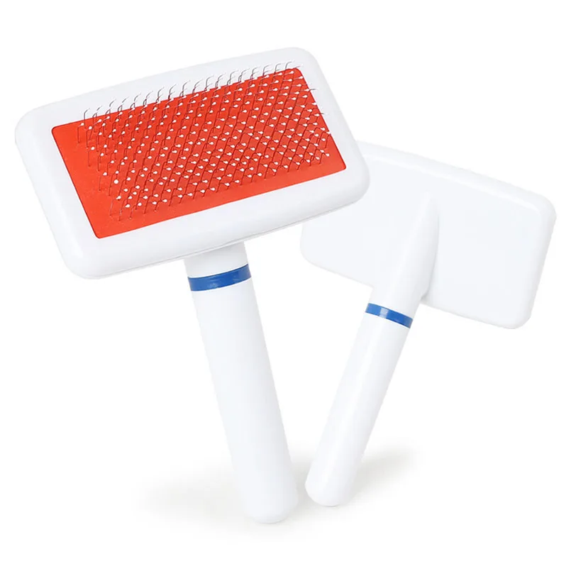 

hot sale cat comb combing cats Plastic Handle Brush Airbag Stainless Steel Pin Comb For Small Dog Cats