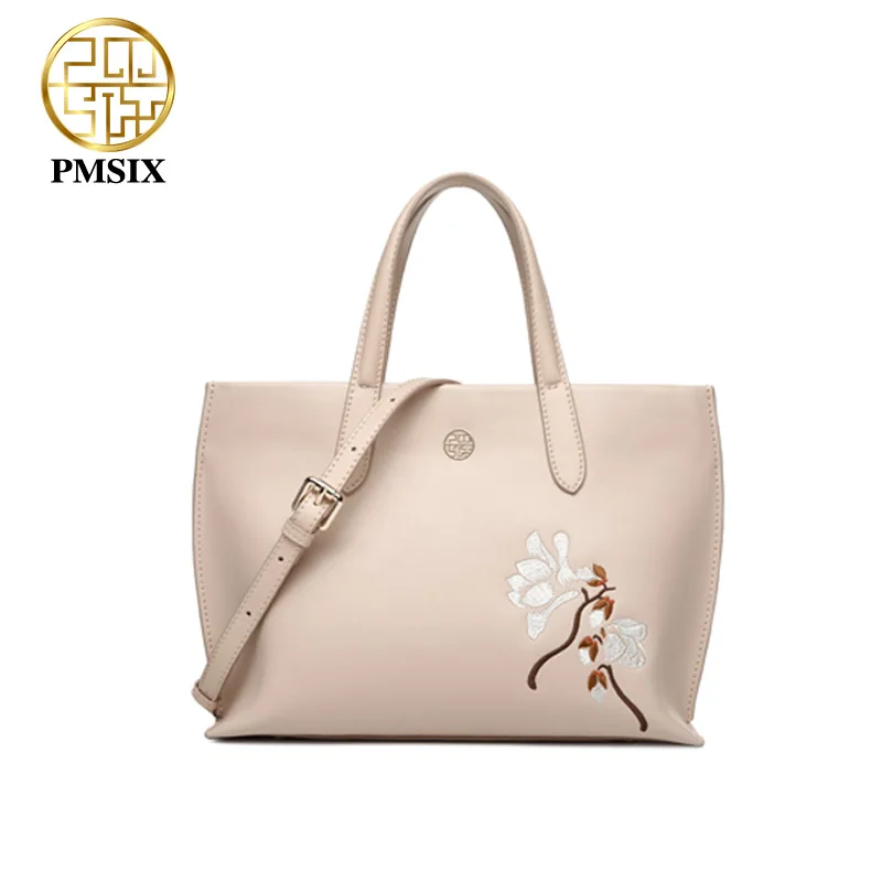 

Pmsix new fashion handbags for women keep with elegant embroidery flowers messenger bags Simple High quality soft clutch bag