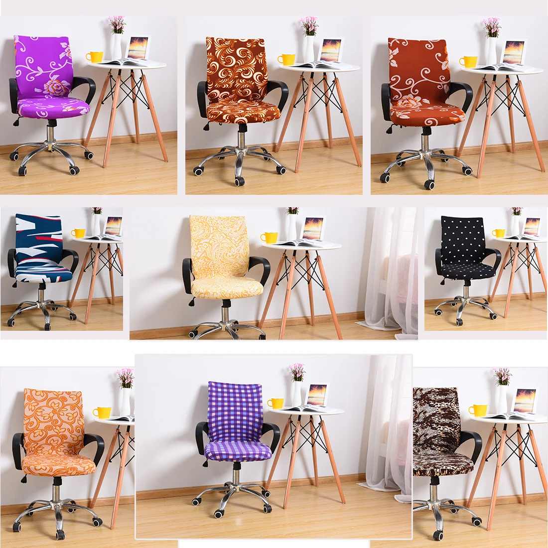 

Chair Covers For Sillas Comedor Computer Chair Cover Office Chairs With Armrest Elastic Seat Covering Protector Slipcover