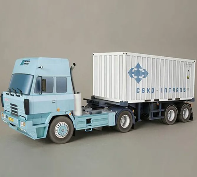 

1:32 Scale Czech is too Tractor T815-200N51 container truck 3D Paper model kit