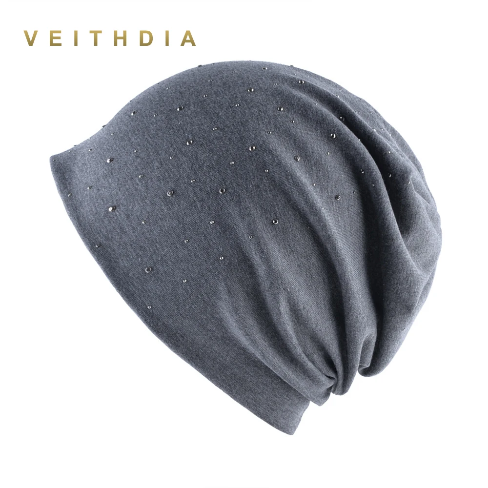 VEITHDIA Gypsophila, женская шапка, Skullies Beanies, вязаная шапка, s Bonnet, двухслойная хлопковая шапка, Осень-зима, DH47