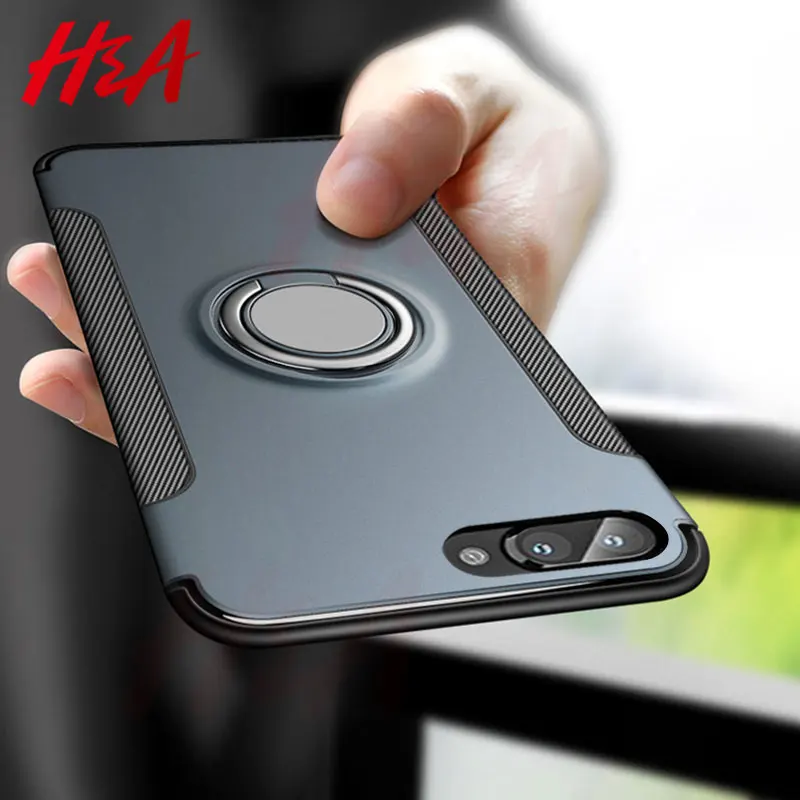

H&A Luxury Shockproof Magnetic Ring Stand Case For iPhone 7 8 Plus 6 Metal Anti-knock Cover For iPhone 6 6s Plus Phone Case Capa