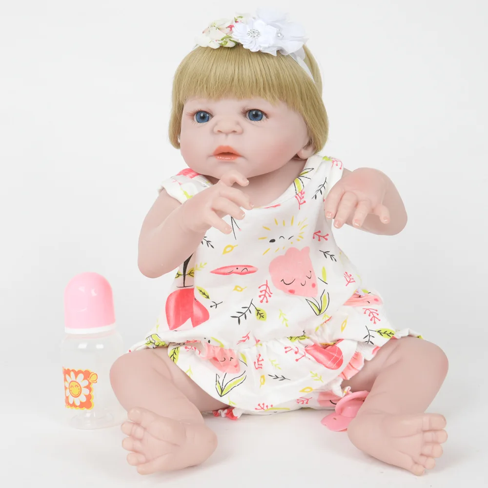 

22 inches Full Silicone Reborn Doll Realistic Newborn Baby Princess Girl Doll Toy for Kids Birthday Xmas Gift Bebe