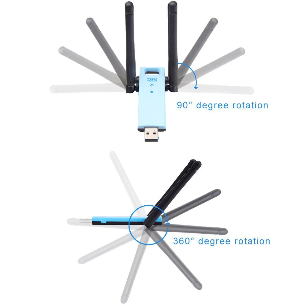 300 Мбит/с USB WiFi повторитель адаптера 802.11N Wifi усилитель сигнала внешняя антенна беспроводная сетевая карта для настольного ноутбука