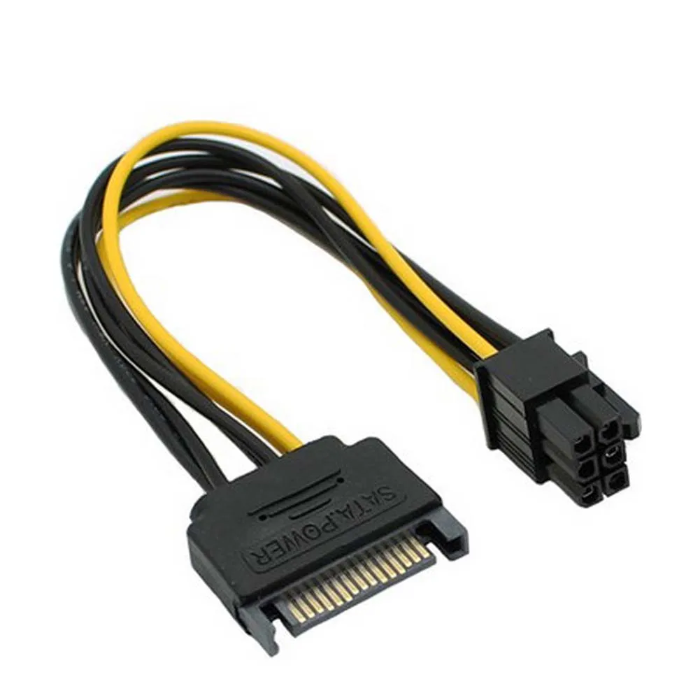 New SATA Power Cable 15 Pin To 6 Pin PCI EXPRESS PCI E Sata Graphics ...