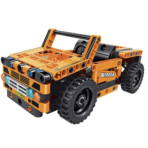 

Winner 7085/7086 Technic 2 In 1 Deformation Jeep Loader Pull Back Car Building Blocks Sets Toys For Children Compatible Legoings