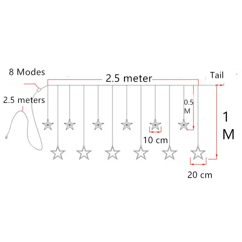 138 светодиодов звезда лампа занавес свет шнура 220 В гирлянда Рождественская Праздничная Гирлянда Свадьба День рождения лампочки для праздника