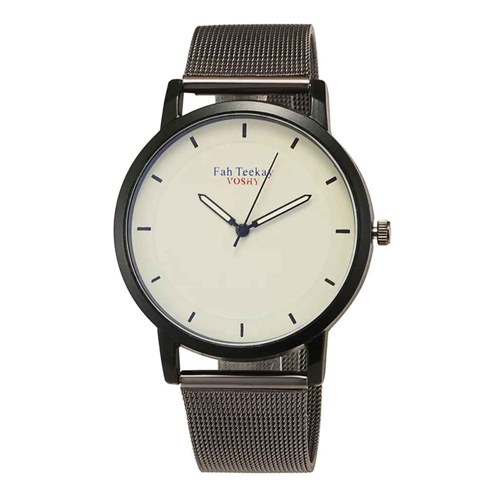 Мужские классические часы Reloj Mujer 2019 модные простые без цифровых весов с сетчатым