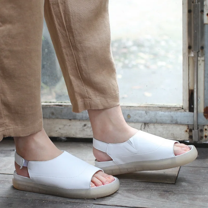 Careaymade-New Cowhide Flat-heeled Leaky-toed Fish-mouth Shallow-mouthed Women's Sandals Leisure Light Soft-soled Sandals Careaymade-New Cowhide Flat-heeled Leaky-toed Fish-mouth Shallow-mouthed Women's Sandals Leisure Light Soft-soled Sandals