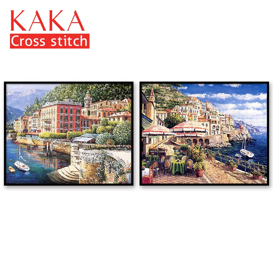 

Cross stitch kits,Embroidery needlework sets with printed pattern,11CT-canvas for Home Decor Painting,Landscape Full NCKS037
