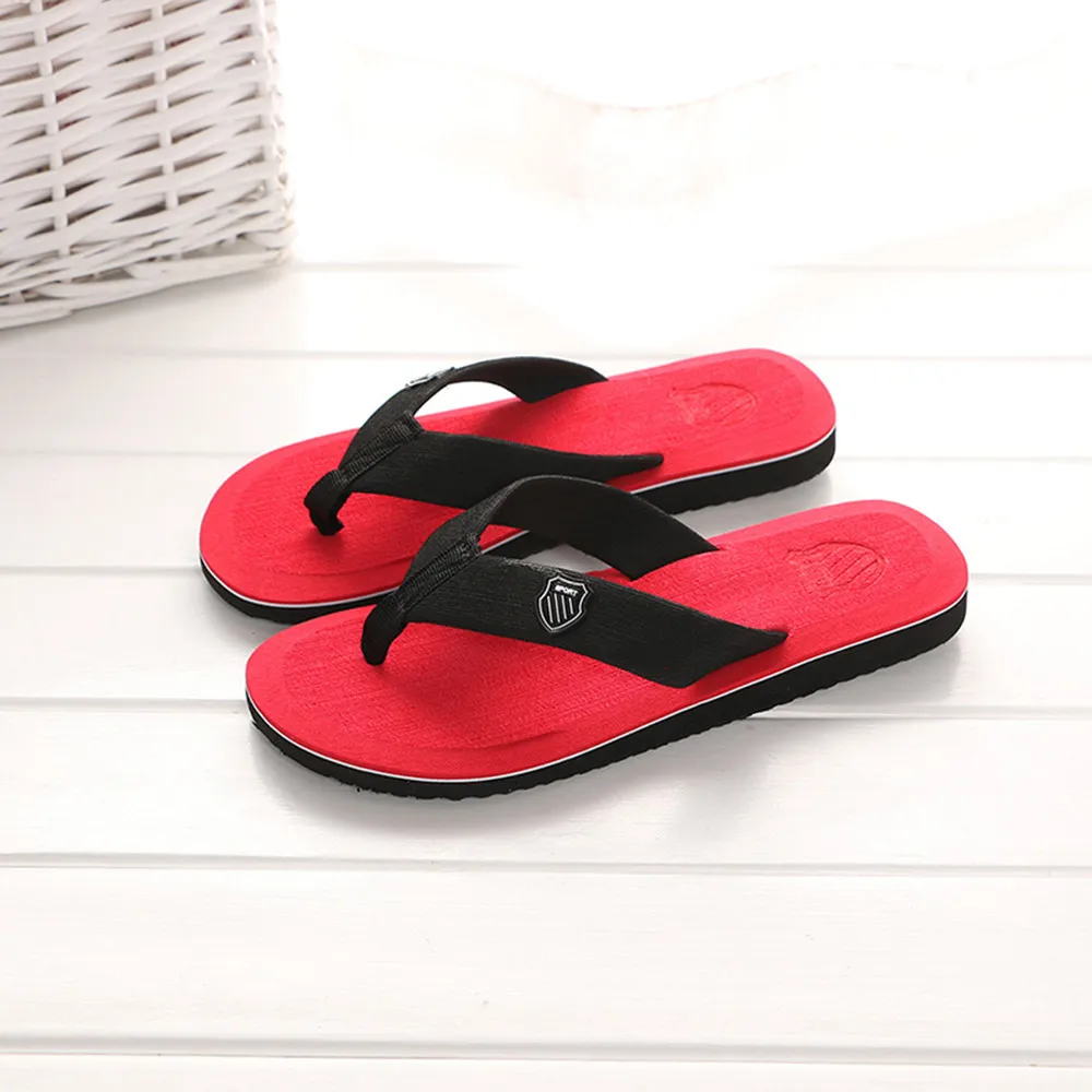 Summer Men Flip Flops High Quality Beach Sandals Non-slide Male Slippers Anti-slip Casual Shoes zapatos hombre 40-44#ZD