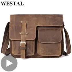 Westal дорожная сумка через плечо для деловых женщин и мужчин сумка из натуральной кожи портфель для Сумочка для документов мужской женский