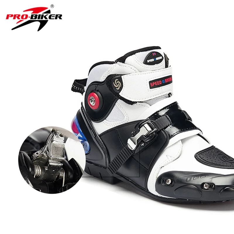 Pro мотоботы мотоциклетные спортивные короткие из микрофибры кожа Probiker гонок ботильоны для верховой езды мотокросса нескользящая обувь