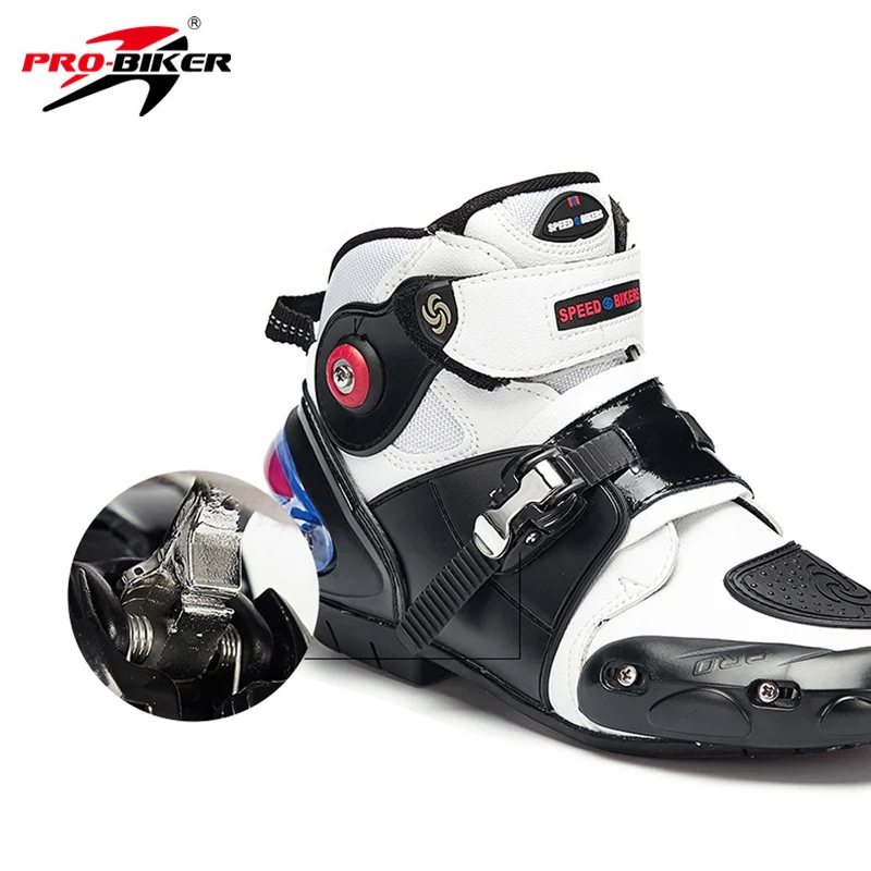 Pro botas de motocicleta Moto Short de deporte de cuero de microfibra Probiker de tobillo en zapatos Motocross Moto zapatos antideslizantes zapatos de Pro botas de motocicleta Moto Short de deporte de cuero de microfibra Probiker de tobillo en zapatos Motocross Moto zapatos antideslizantes zapatos de
