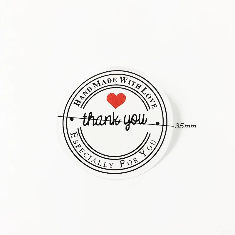 100 шт./лот Thank you круглая белая этикетка наклейка для студентов DIY ретро печать наклейка для подарков ручной работы с любовью