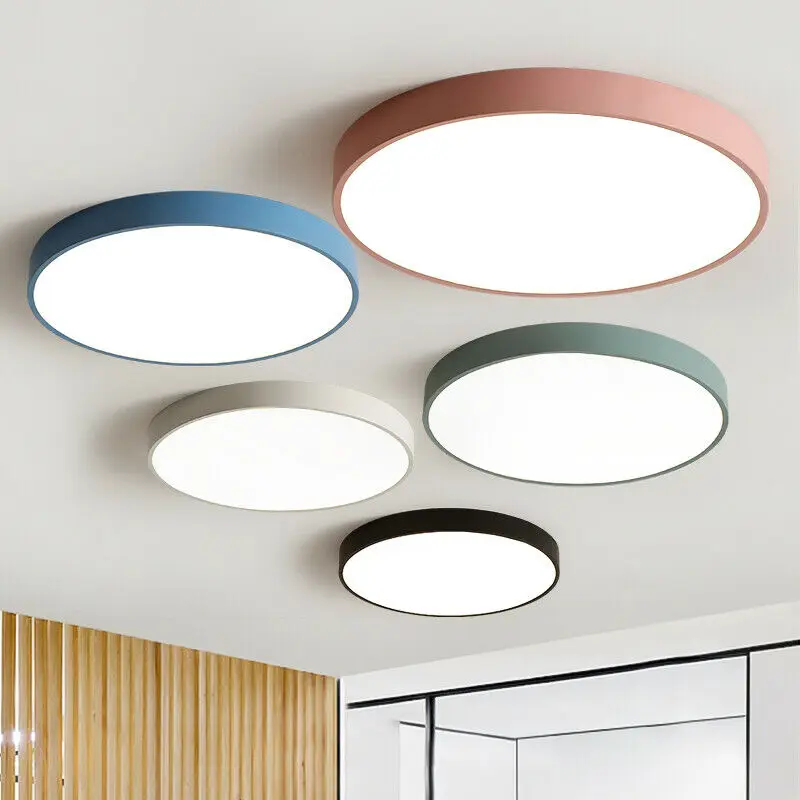 

Nordic Style LED Ceiling Light Modern Panel Lamp Remote Control Indoor Lighting Fixture Surface Mounted Warm White Multi-color