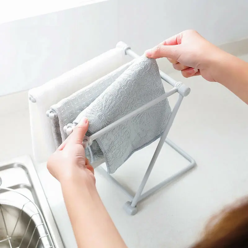 

Kitchen Organizer Towel Rack Hanging Holder Bathroom Cabinet Cupboard Hanger Shelf For Kitchen Supplies Accessories