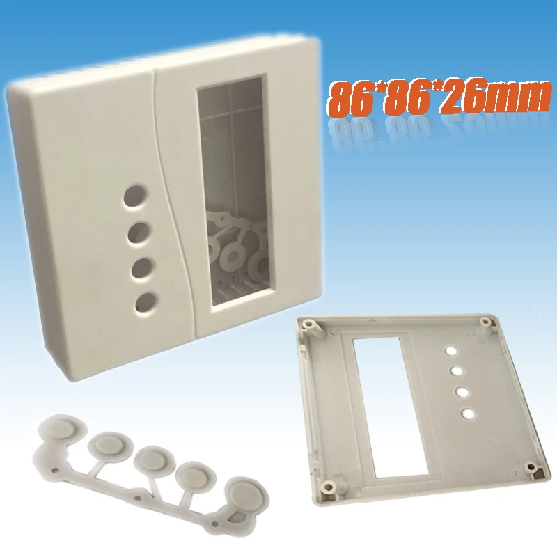 

New Electronic Project Box Practical Plastic Enclosure Case for DIY LCD1602 W/ Button Caps 86x86x26mm