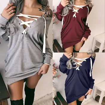 

New Womens Warm Long Sleeve Crew Neck Top Pullover Sweatshirts Jumper Sweatshirt for Lady
