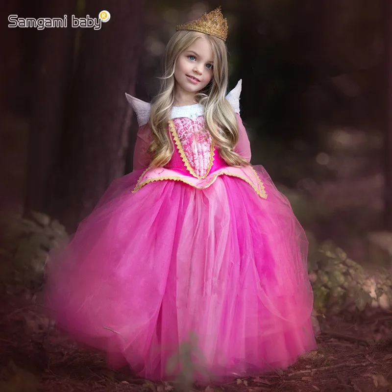 SAMGAMI BABY 2017 Girls European and American Spring and Autumn Love Luo Princess Sleeping Beauty Costume