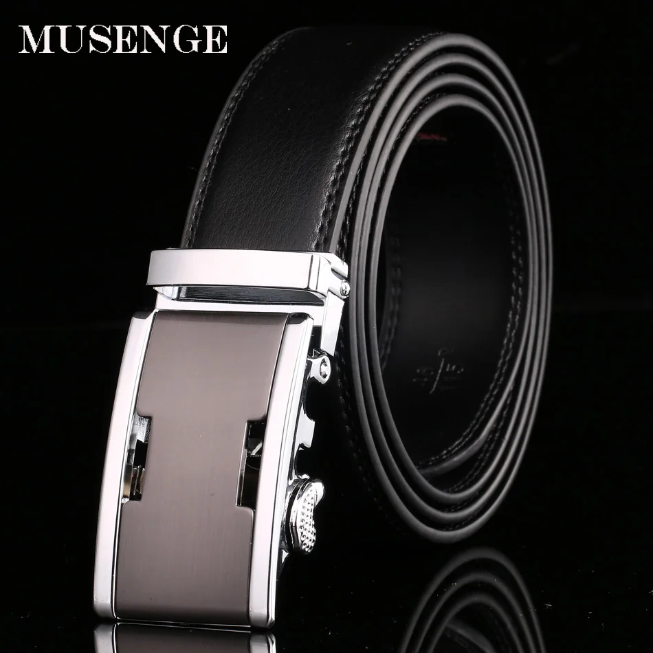 Мужской ремень из натуральной кожи MUSENGE автоматический пояс для мужчин|leather belts for
