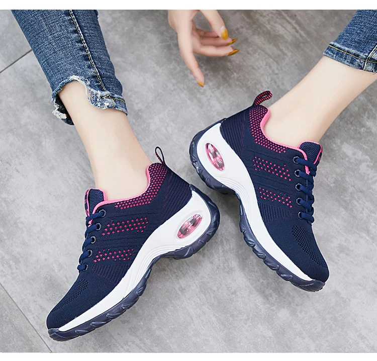 QJ 197-2019 New Autumn Women Sneakers Fly Woven Women`s Flats Shoes-6