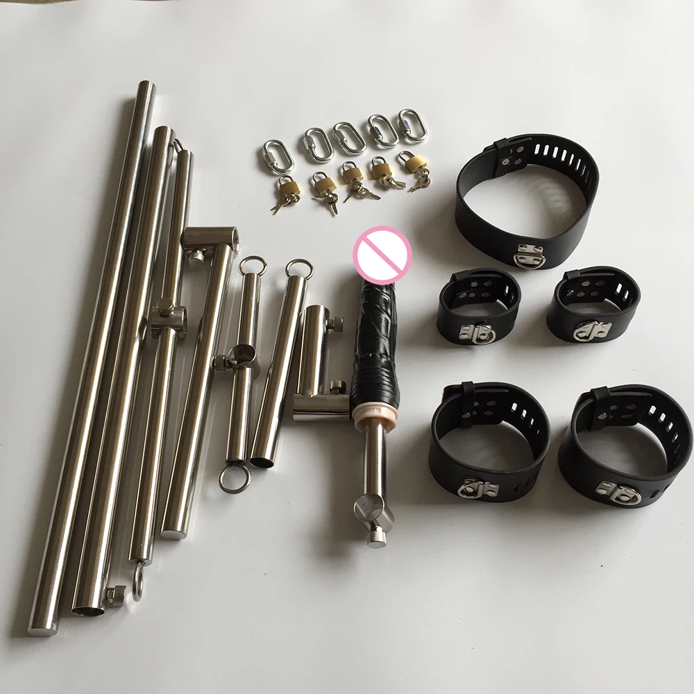 Sex Harness Bondage Restraints Gear Frame Dog Slaves BDSM Devices Handcuffs Locking Steel Collar Dildo Adult Games