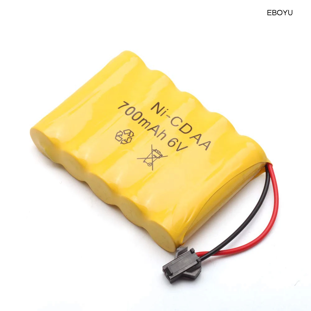 Аккумулятор EBOYU Ni Cd 6 в 700 мАч с разъемом SM 2P для WPL B1 B24 B16 C24 C14 RC 2 4G 4WD Гусеничный
