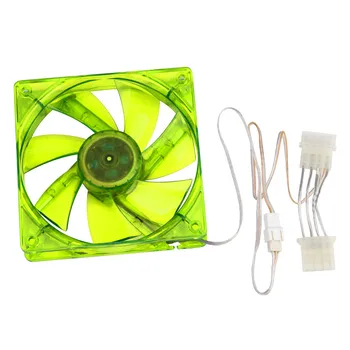 

Hot sale Green pc cpu cooler 120 mm fan 12V 4Pin DC Brushless PC Computer Cooling Fan 1800PRM for video card thermal pad
