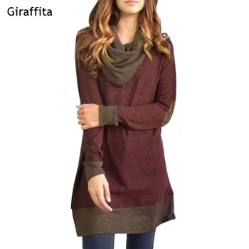 2017 Elegant Women  Autumn Solid Heap collar Full Sleeve Irregular Loose Fashion T Shirt Women Tops