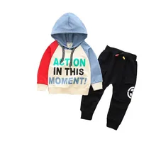 Демисезонный Детская Одежда для мальчиков и девочек детские толстовки с капюшоном и штаны комплект из 2 шт./компл. детские спортивные повседневная одежда для детей ясельного возраста хлопковый комплект спортивной одежды