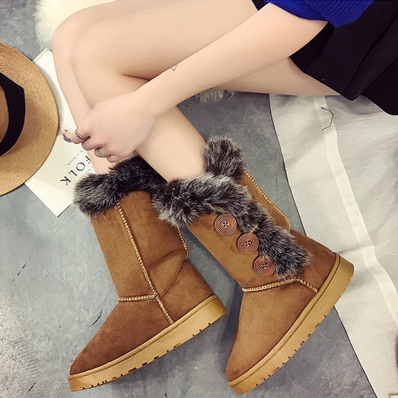 Najtaniej FEVRAL najnowszy moda elastyczne skarpety buty Chunky płaskie obcasy Stretch kobieta zima ciepłe Sexy botki okrągłe Toe kobieta buty casual
