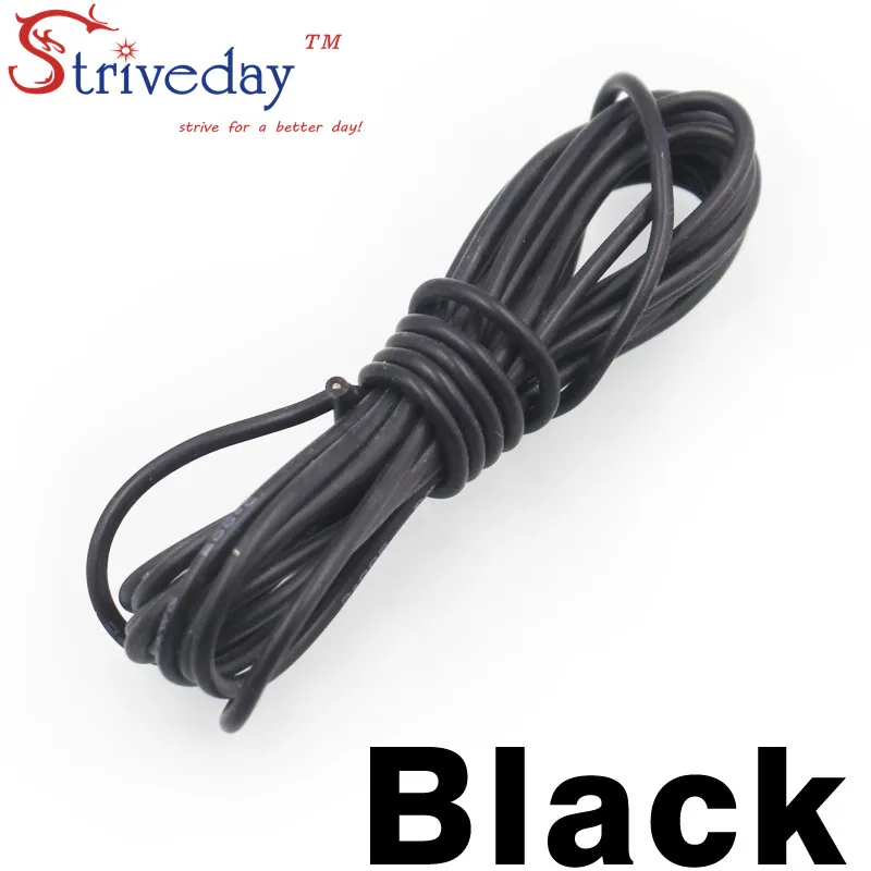 5 м/лот 16.4ft 20AWG гибкий силиконовый кабель провода RC кабель медный стоячий провод мягкие электрические провода кабель проводник - Цвет: black