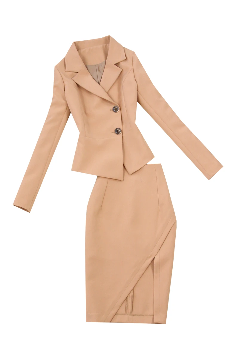 2 piece set women Suit female 2019 spring and summer new style temperament office lady OL uniform package hip cross skirt suit 2 piece set women Suit female 2019 spring and summer new style temperament office lady OL uniform package hip cross skirt suit