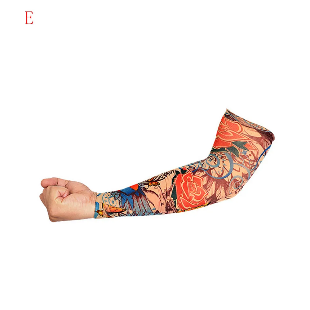 1 шт., трендовые мужские и женские высокоэластичные накладные Временные татуировки, дизайнерские рукава для летней езды, вождения, солнцезащитный крем для тела, гетры для рук UV# A - Цвет: E