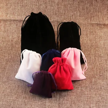 

50pcs 13x18cm Velvet Bags Drawstring Pouches Jewelry Display Beads Container Storage Bags Wedding Birthday Party Event Gift Bags