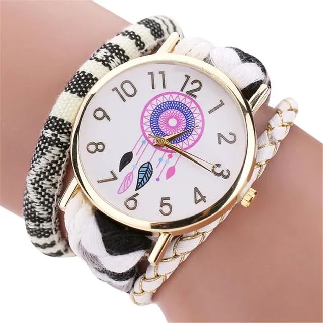 New Stylish Women's Bracelet Watches dream catcher pattern Knit Bracelet Watch L New Stylish Women's Bracelet Watches dream catcher pattern Knit Bracelet Watch L