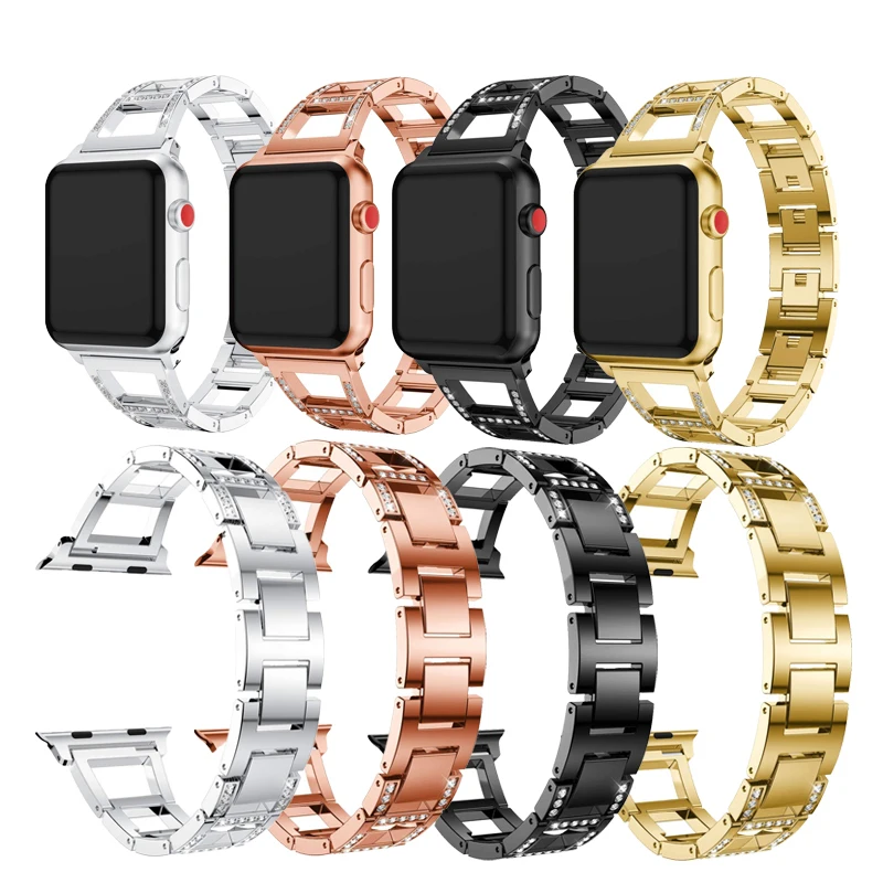 Сплав для Apple Watch Band 38 мм 40 мм ремешок Розовое золото для Apple Watch Band 42 мм 4 44 мм Beacelet для iWatch Series 4 3 2 1