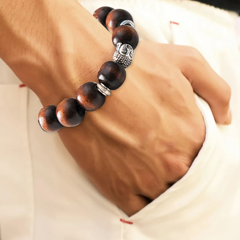 

2018 Pulseras Beads Bracelets Natural Sandalwood Buddhist Wood Prayer Buddha Men Bracelets & Bangles Jewelry Yoga Bracelet