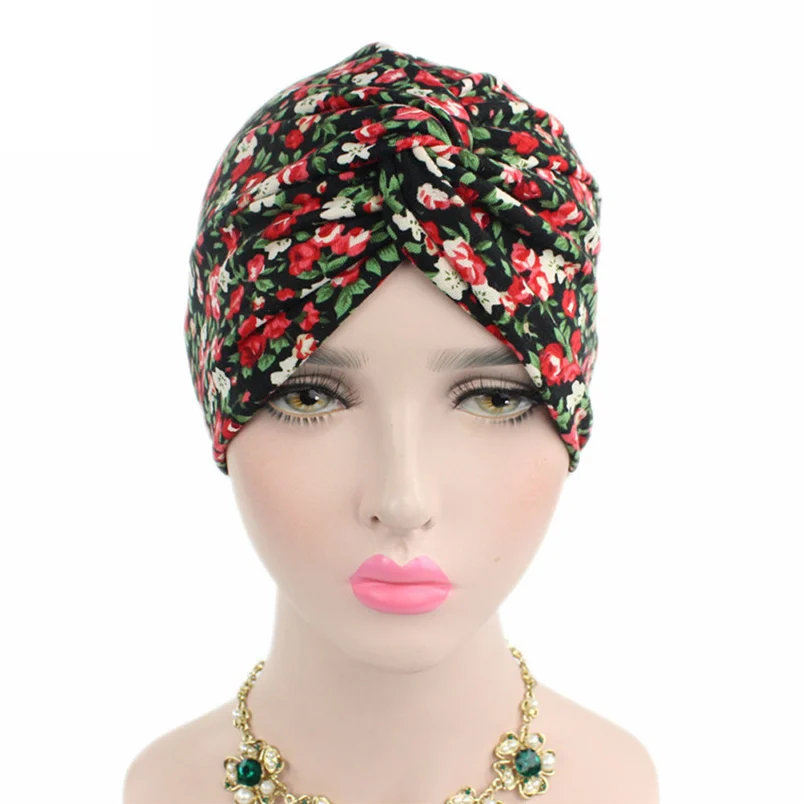   Women Caps Summer Fashion Ladies Comfortable Floral Cancer Chemo Hat Beanie Scarf Turban Head Wrap Cap F#J14 (7)