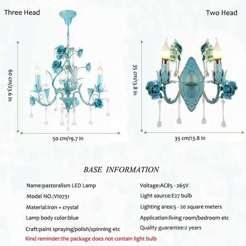 Luxury crystal blue pendant light (31)